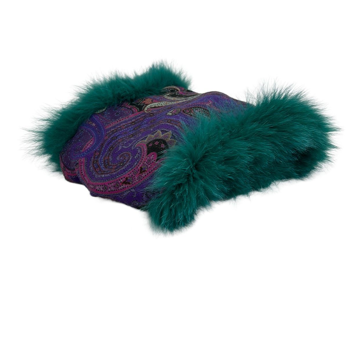 ETRO(エトロ) マフラー美品 - グリーン スヌード フォックス