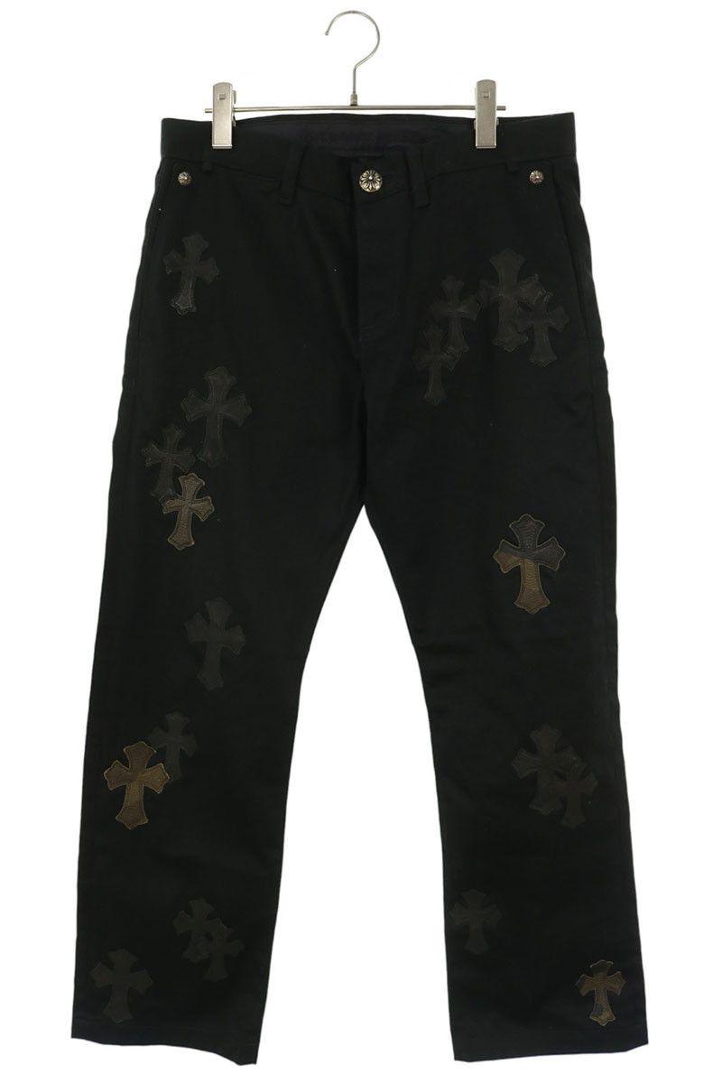 クロムハーツ CHINOS CEM CRS PTCH クロスパッチ付きチノロングパンツ メンズ 32inch