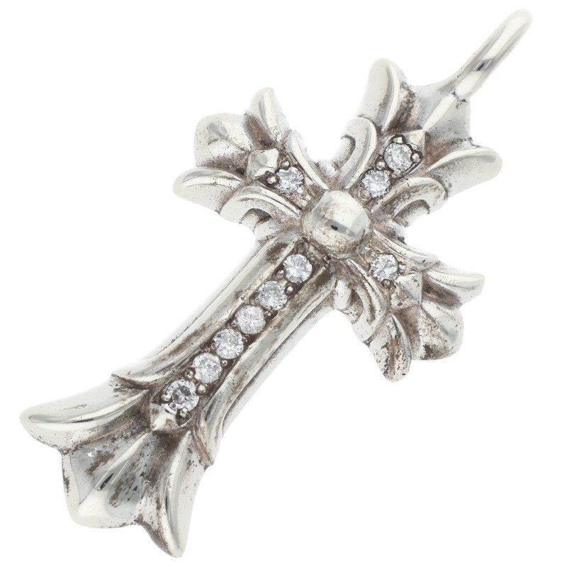 クロムハーツ DBL CH CRSP/DMND/ダブルCHクロス PAVEダイヤ/チャーム/シルバーネックレストップ メンズ 210,710円