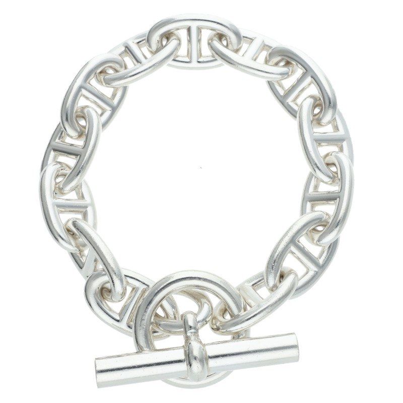 エルメス Chaine d'Ancre TGM シェーヌダンクルTGMシルバーブレスレット メンズ 13LINK