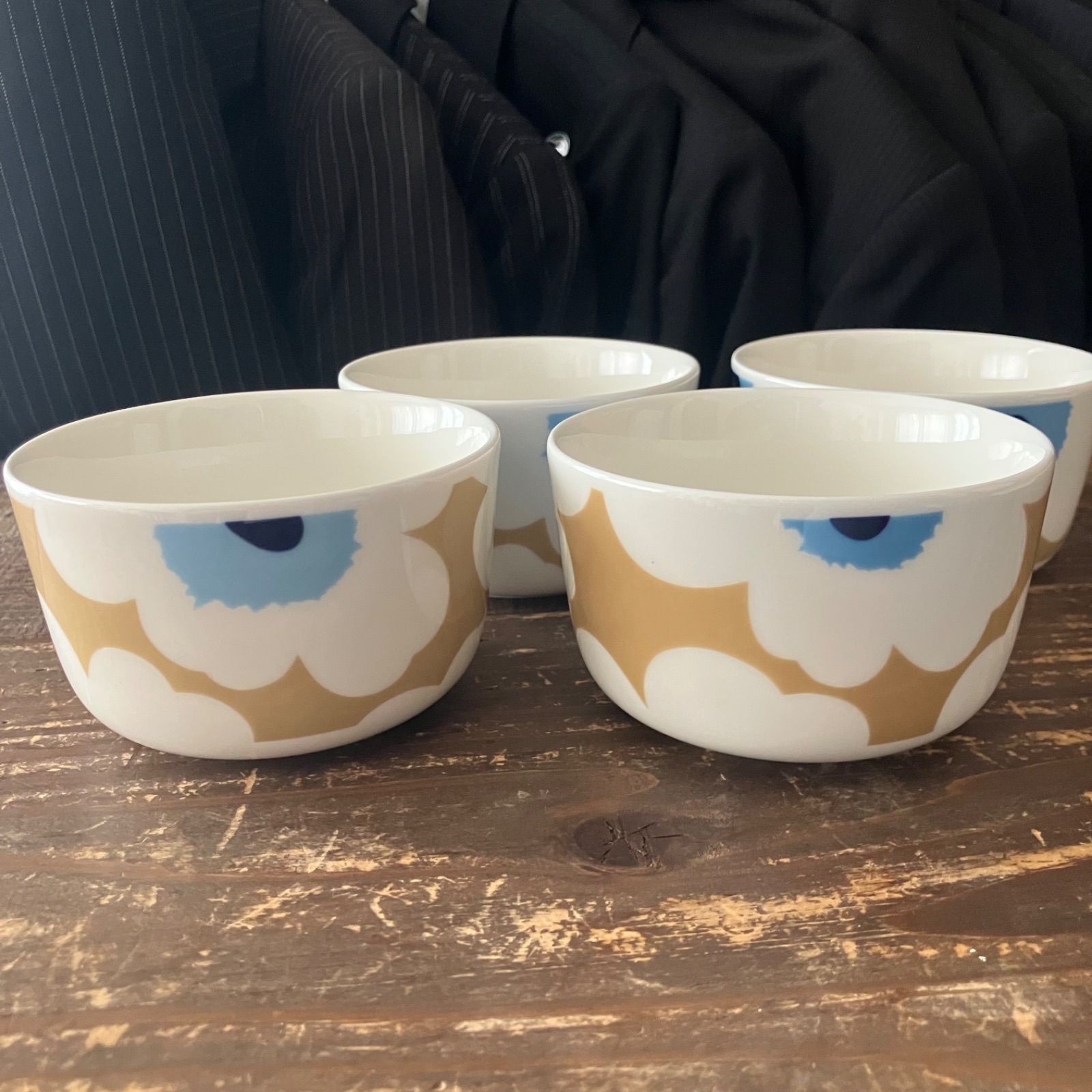 marimekko Oiva Unikko Bowl 2.5dl Set of 4 Beige マリメッコ ウニッコ ボウル 4個セット