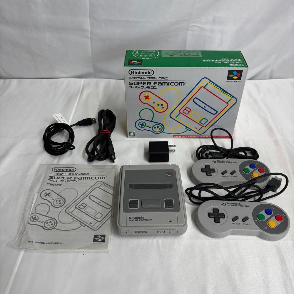 1599◇ゲーム機 ニンテンドークラッシックミニ スーパーファミコン 本体 CLV-301 USBアダプタ付き 動作確認済み