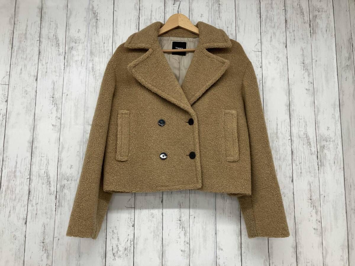 theory／ピーコート／ボアPコート／ベージュ／22AW／Sサイズ
