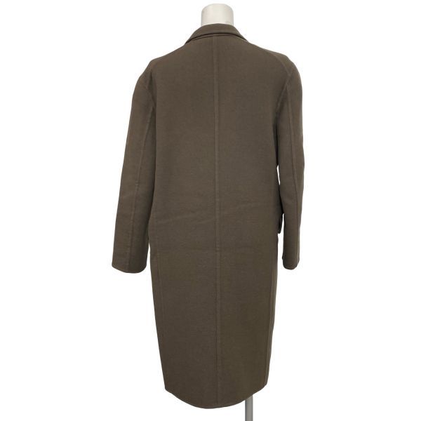 ■ ジルサンダー JIL SANDER チェスターコート ロングコート 長袖 シングルブレスト ダークブラウン 毛混 34 S 7号 レディース S6K073