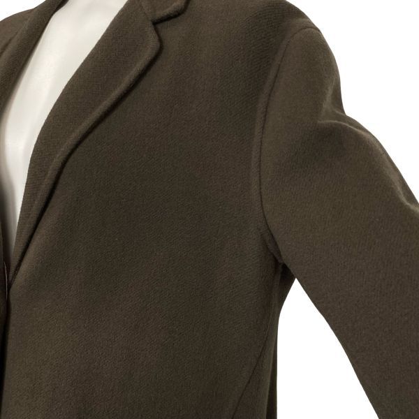 ■ ジルサンダー JIL SANDER チェスターコート ロングコート 長袖 シングルブレスト ダークブラウン 毛混 34 S 7号 レディース S6K073