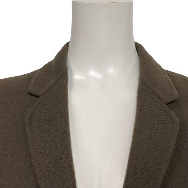 ■ ジルサンダー JIL SANDER チェスターコート ロングコート 長袖 シングルブレスト ダークブラウン 毛混 34 S 7号 レディース S6K073