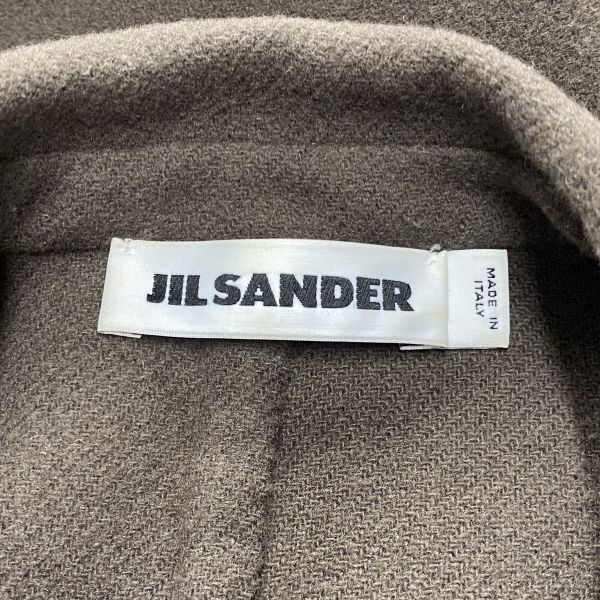 ■ ジルサンダー JIL SANDER チェスターコート ロングコート 長袖 シングルブレスト ダークブラウン 毛混 34 S 7号 レディース S6K073