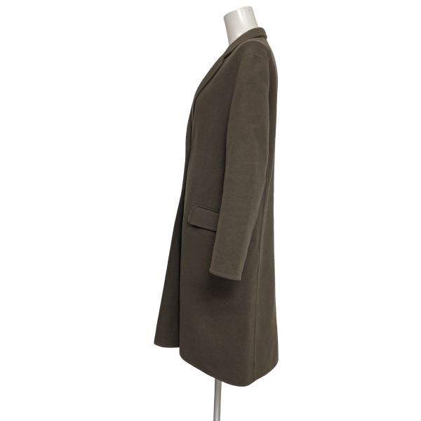 ■ ジルサンダー JIL SANDER チェスターコート ロングコート 長袖 シングルブレスト ダークブラウン 毛混 34 S 7号 レディース S6K073