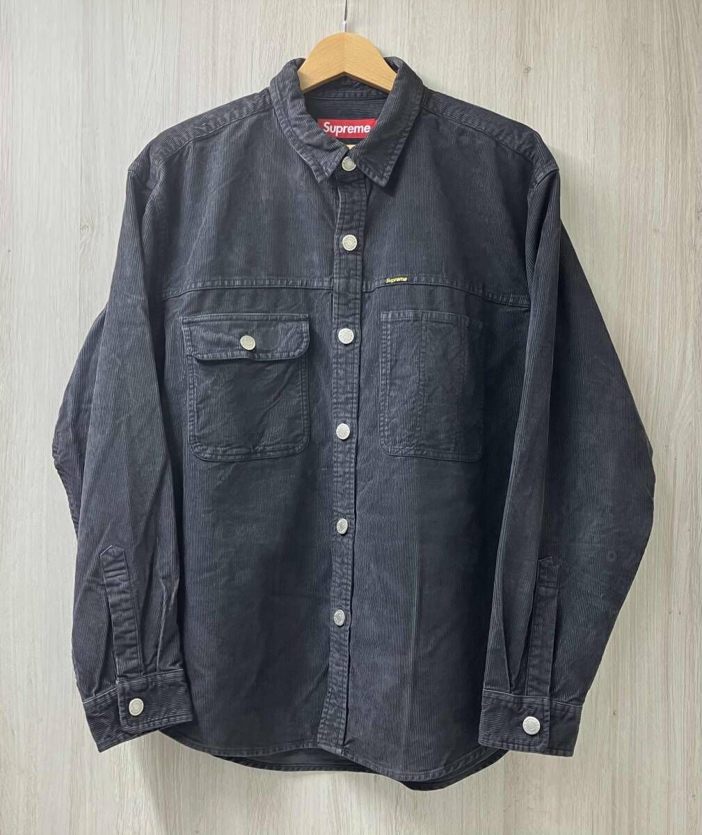 Supreme Washed Corduroy Shirt 25SS シュプリーム ウォッシュドコーデュロイ シャツ ブラック Sサイズ
