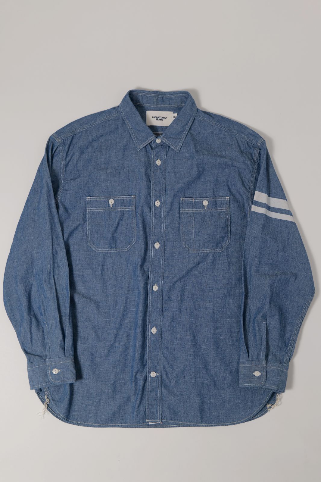 MOMOTARO JEANS TRIPLE STITCH L/S CHAMBRAY SHIRT　モモタロウジーンズ　トリプルステッチ　ロングスリーブ　シャンブレーシャツ　インディゴ　XXL