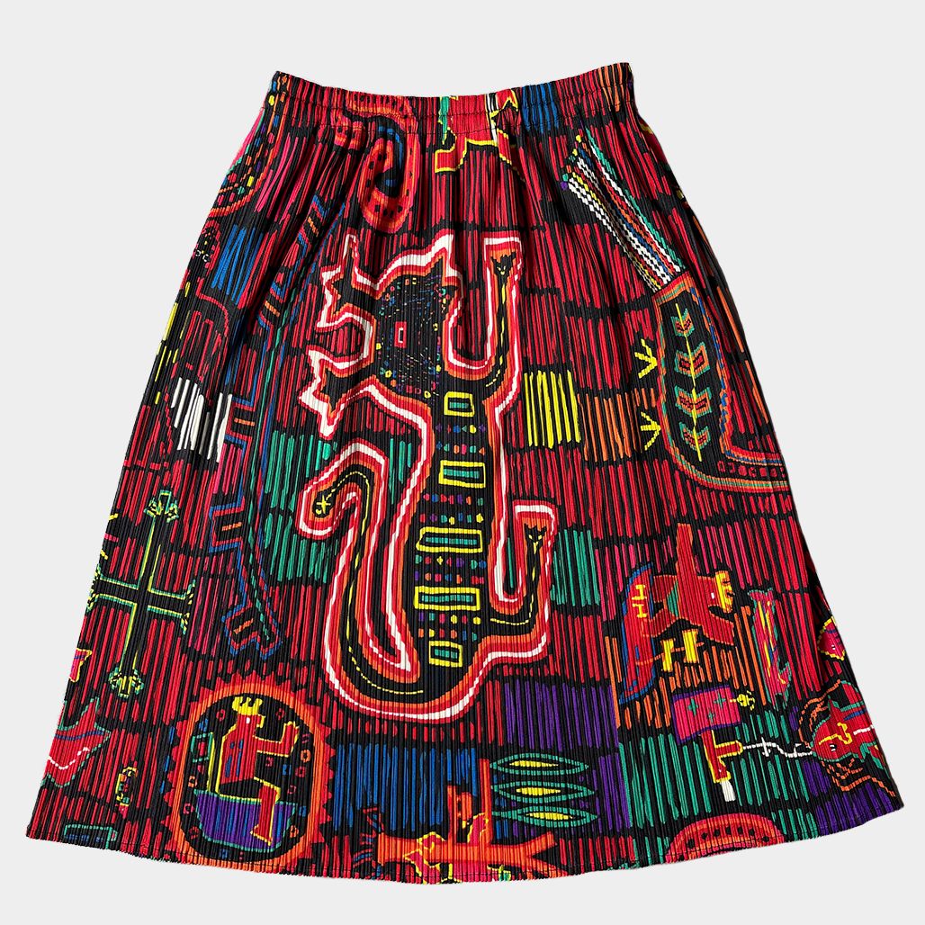PLEATS PLEASE ISSEY MIYAKE（プリーツプリーズ イッセイミヤケ） 2002SS グラフィックプリントプリーツスカート 23,714円