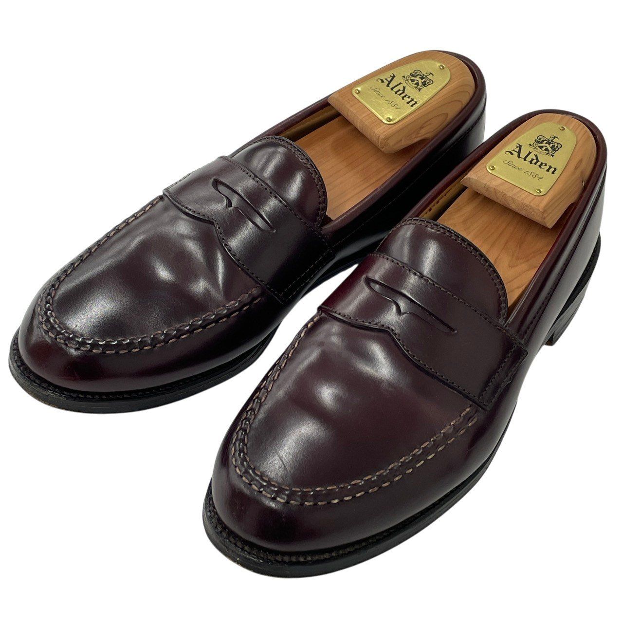 Alden/オールデン/99162/コードバン/コインローファー/VANラスト/サイズ7 1/2D/バーガンディ/純正シューツリー付/革靴/紳士靴/高級/メンズ/RS2984