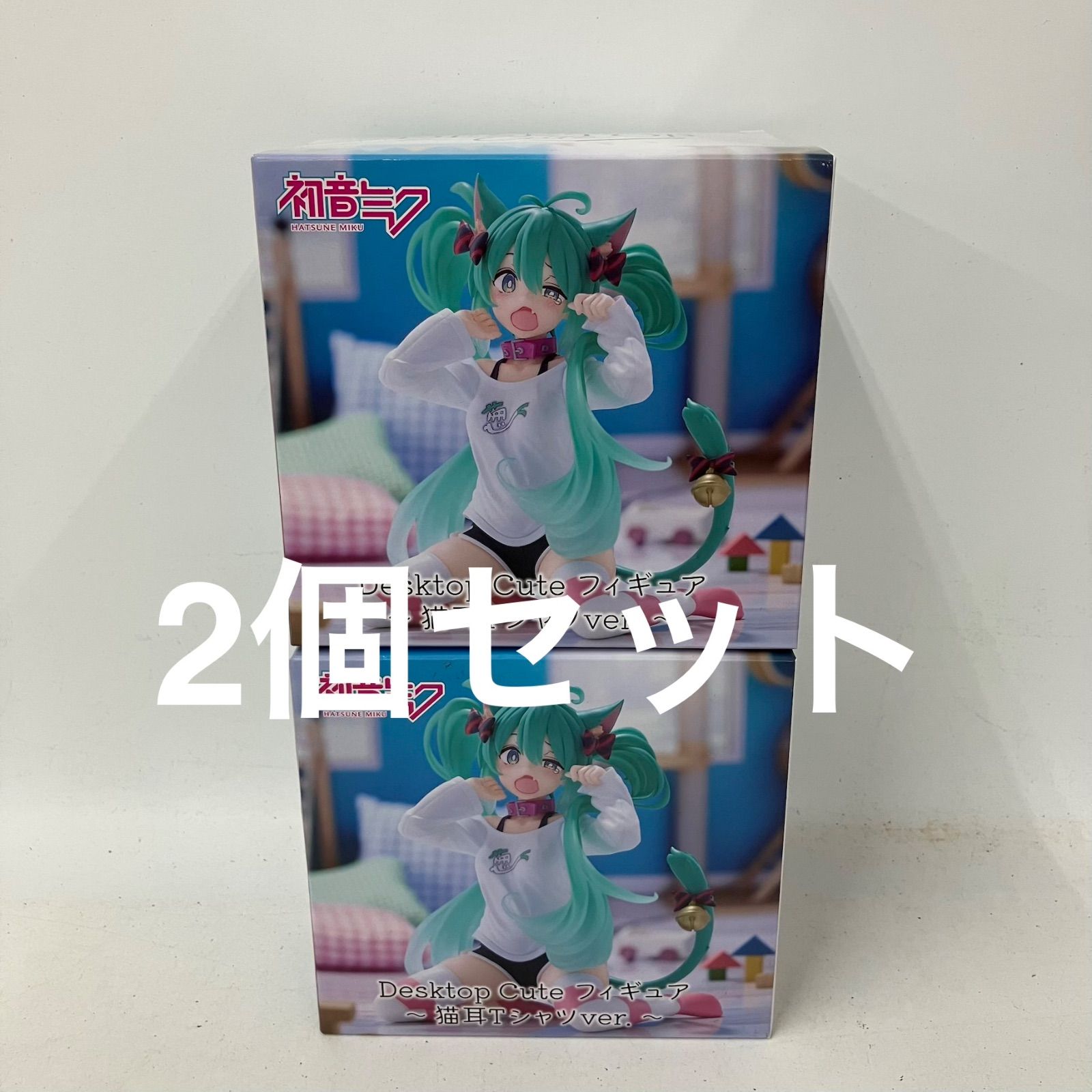 未開封 初音ミク Desktop Cute 猫耳Tシャツver フィギュア 2個セット LF9120 f107