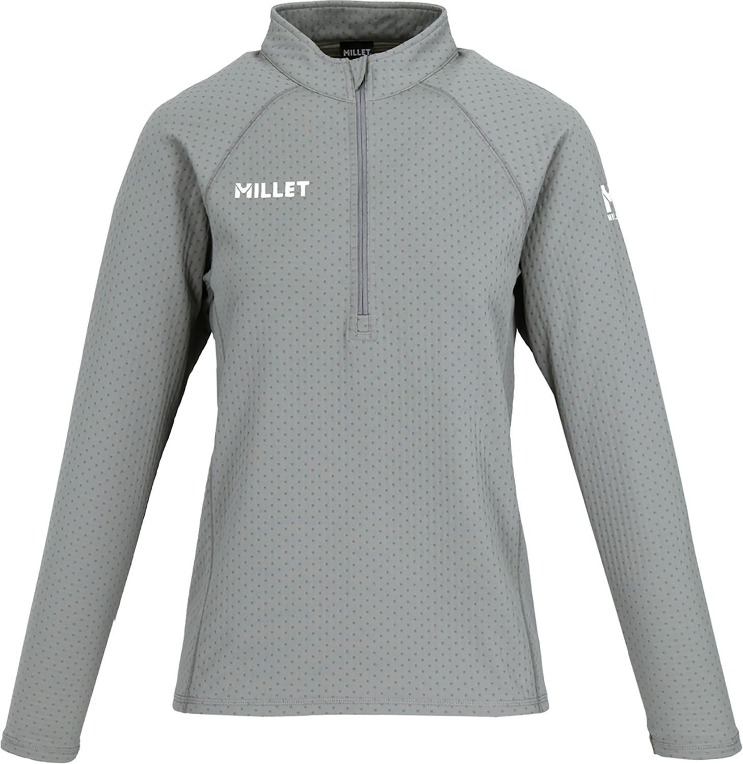 ミレー MILLET アウトドア ハイドロドライ ジップ HYDRODRY ZIP レディース トップス ラグラン袖 防寒 保温 吸水速乾性 デオドラントテープ 登山 トレッキング ハイキング MIV03281 N2987 GRANITE