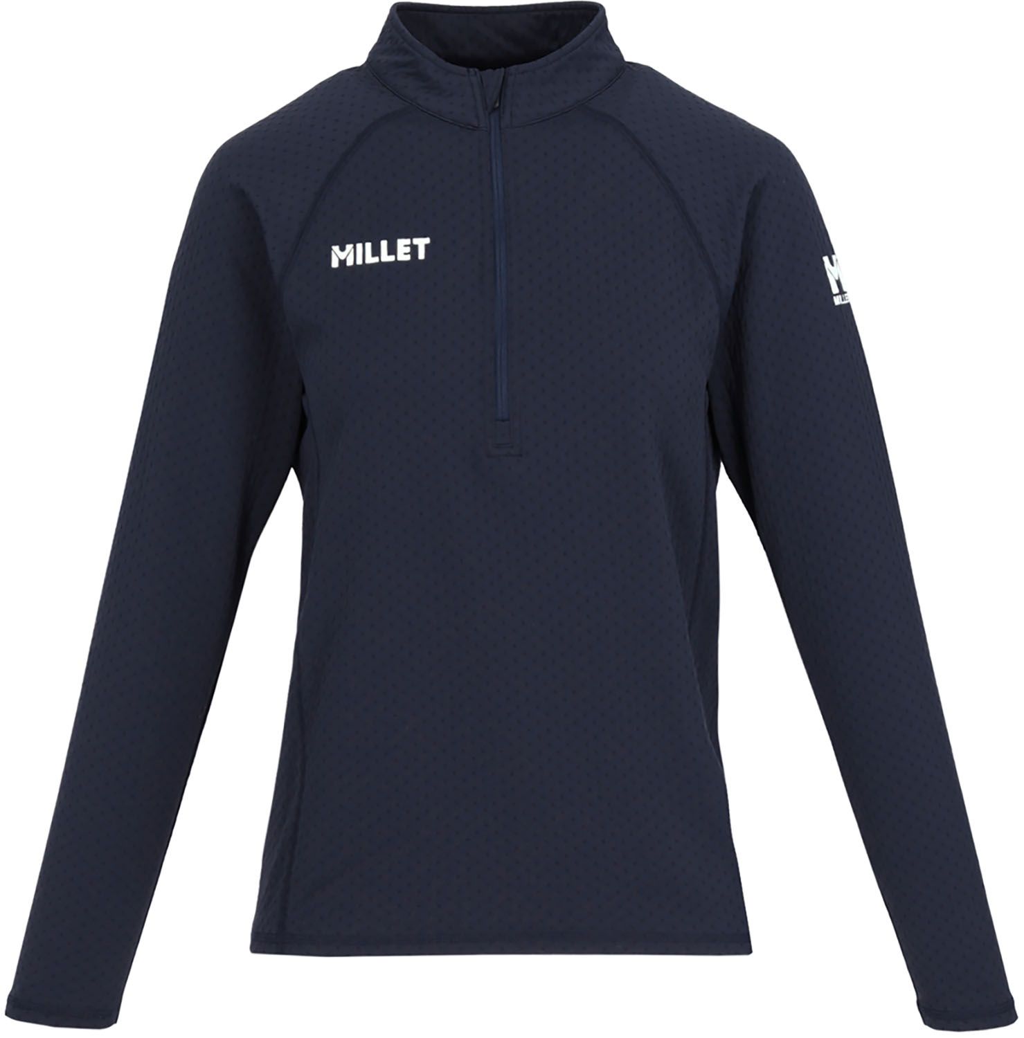 ミレー MILLET アウトドア ハイドロドライ ジップ HYDRODRY ZIP レディース トップス ラグラン袖 防寒 保温 吸水速乾性 デオドラントテープ 登山 トレッキング ハイキング MIV03281 N6548 SHADOWBLUE