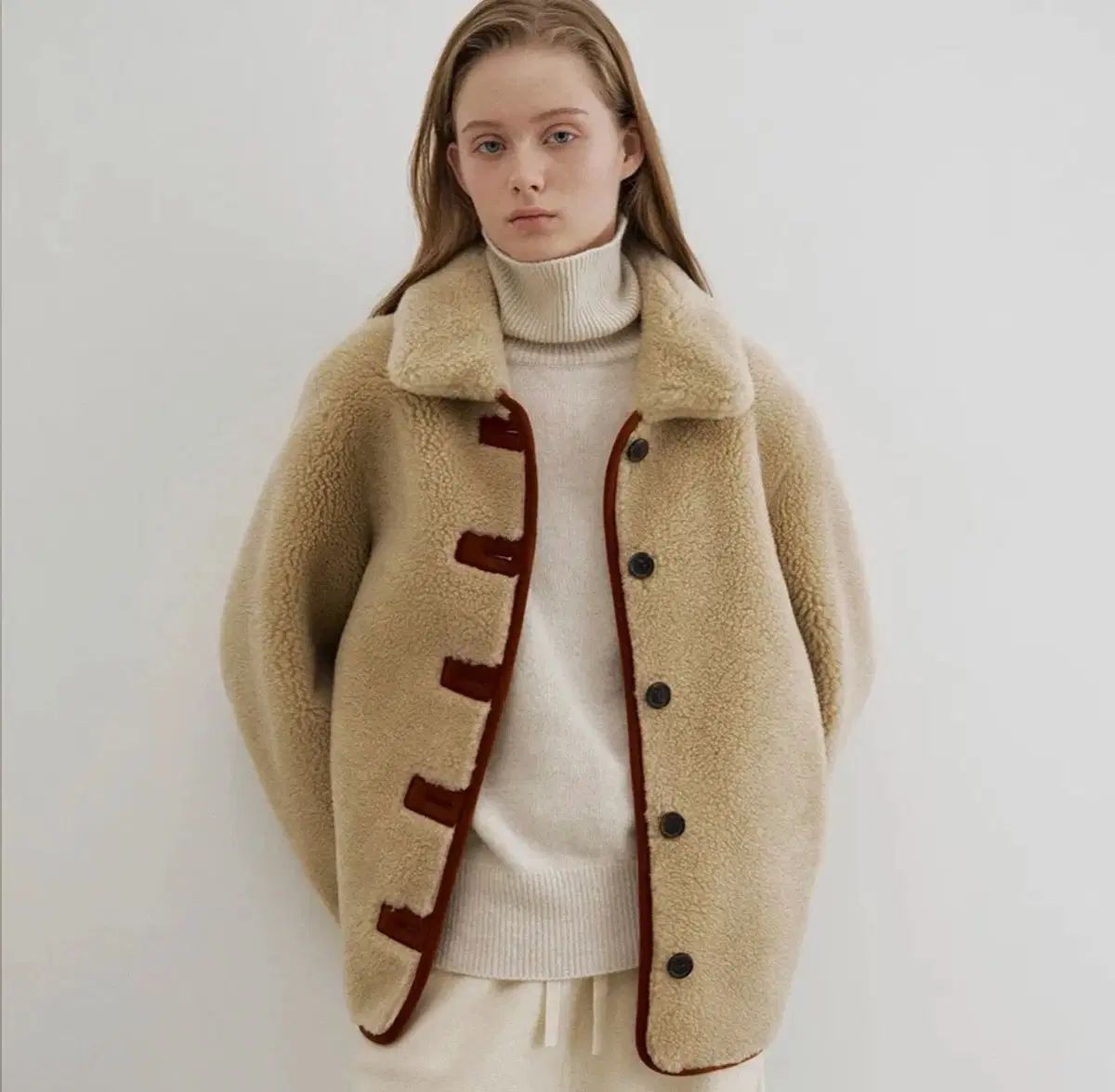 ブランク03 wool shearing リバーシブル half coat リバーシブルコート ベージュ