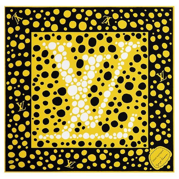 Louis Vuitton 草間彌生 LV × YK カレ45･インフィニティ ドット M78320 ルイヴィトン スカーフ イエロー 未使用