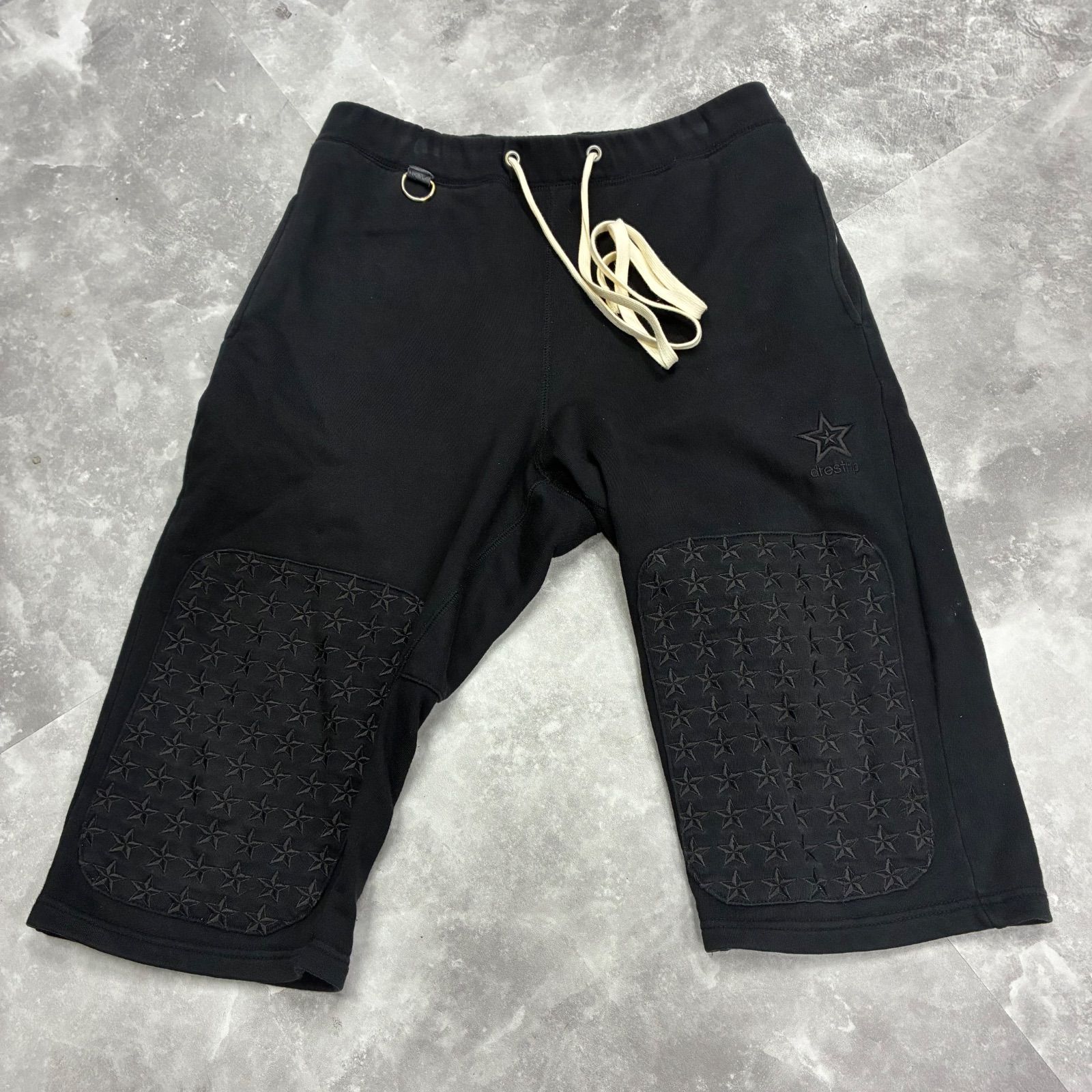 （b11611）DRESTRIP ドレストリップ 星柄ジャージハーフパンツ 黒色 XSサイズ相当