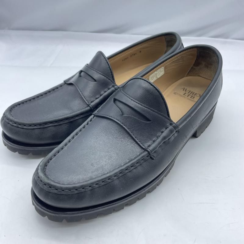 【中古】REGALCORPORATION×AVIREX ハンドソーンモカシンローファー サイズ9 リーガル ブラック[19] 22,813円