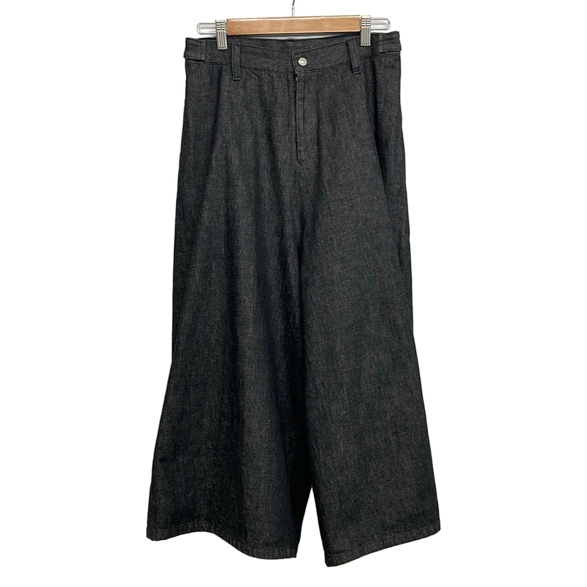 Yohji Yamamoto collections(ヨウジヤマモトコレクションズ) ジーンズ サイズ2 M レディース - 黒×ライトグレー クロップド(半端丈)