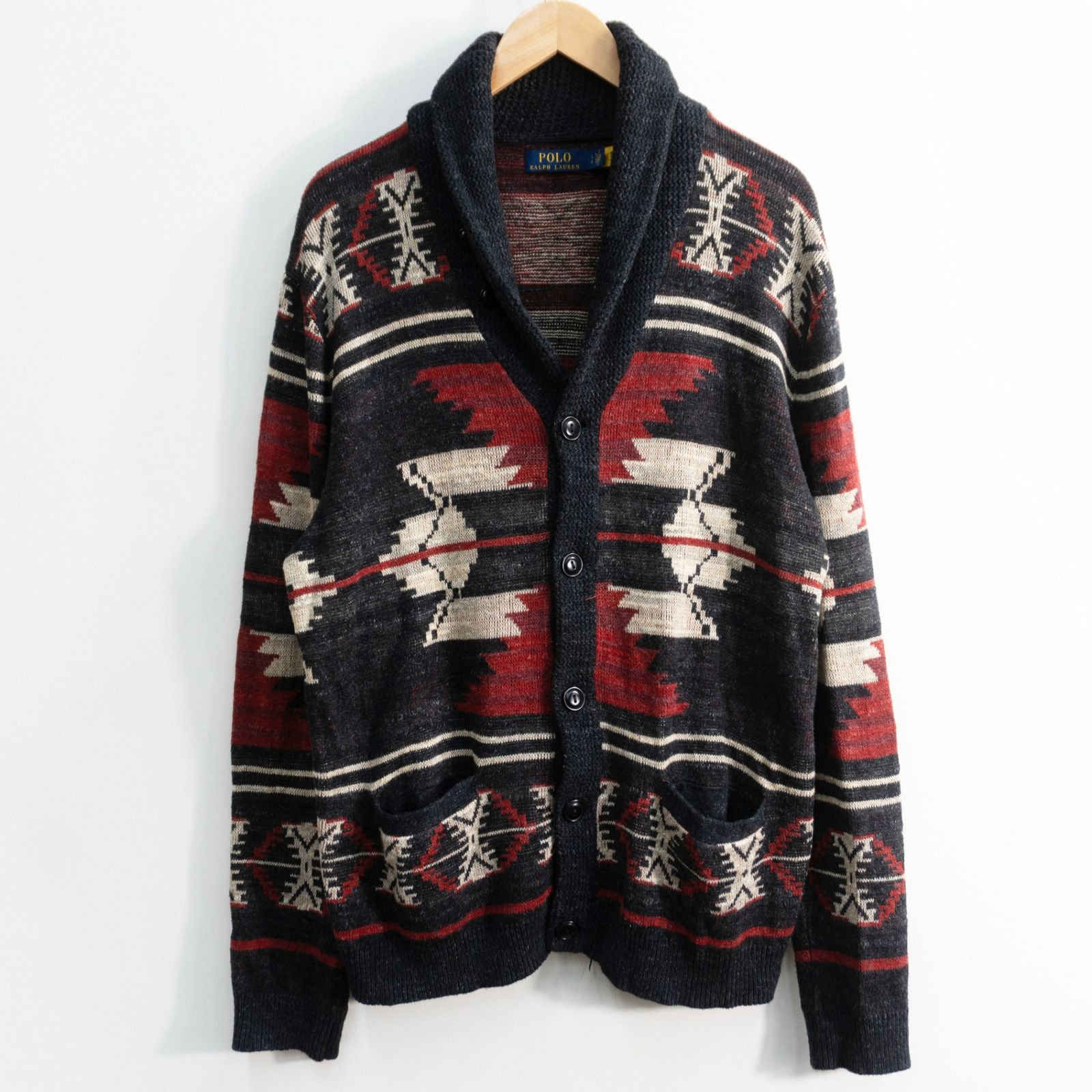 【美品】POLO RALPH LAUREN【ネイティブ ショールカラー カーディガン】L ポロラルフローレン 26080825 13,552円
