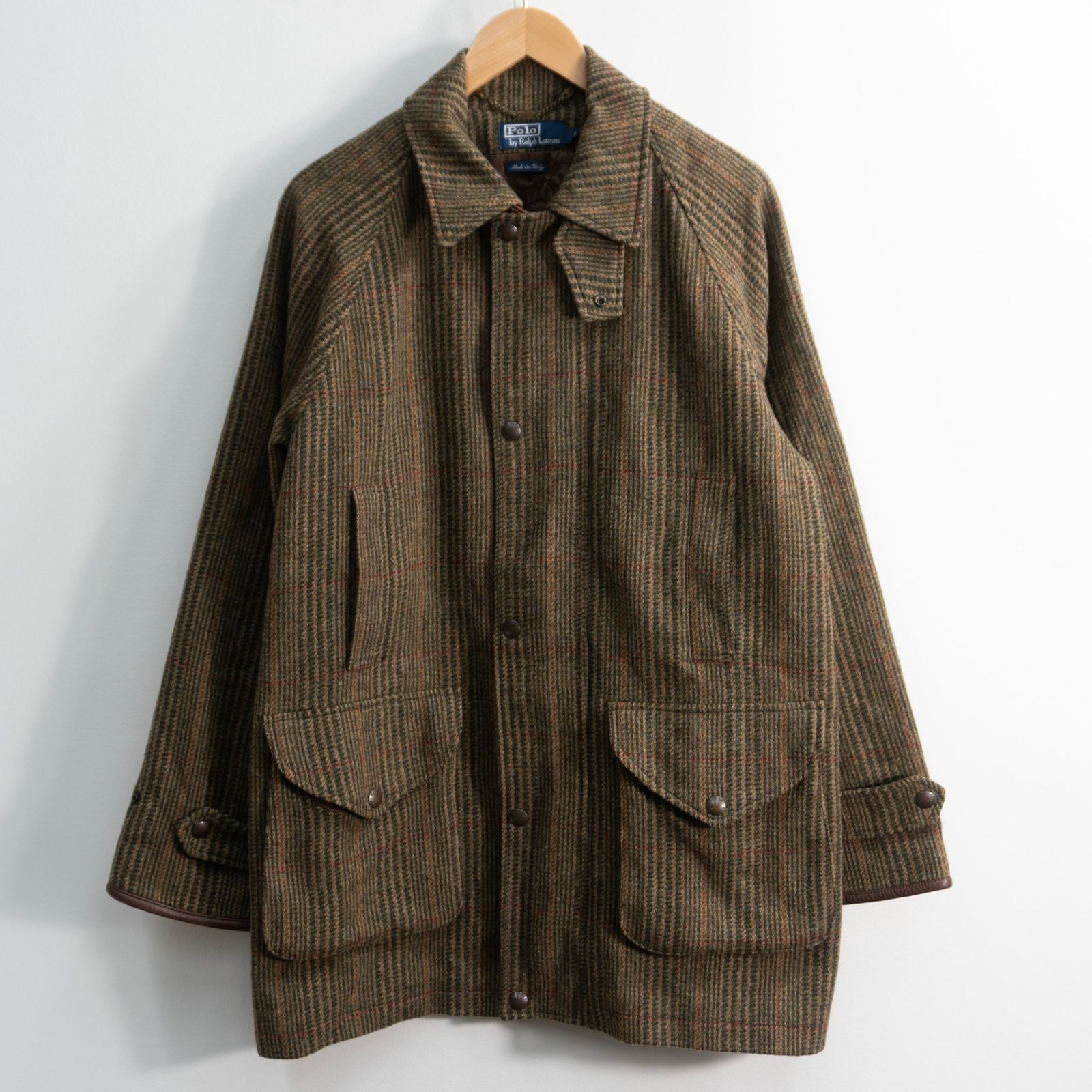 【最高級/イタリア製】POLO RALPH LAUREN 【カシミア混 レザートリム ツイード コート】M ポロ ラルフローレン 26080795 43,615円