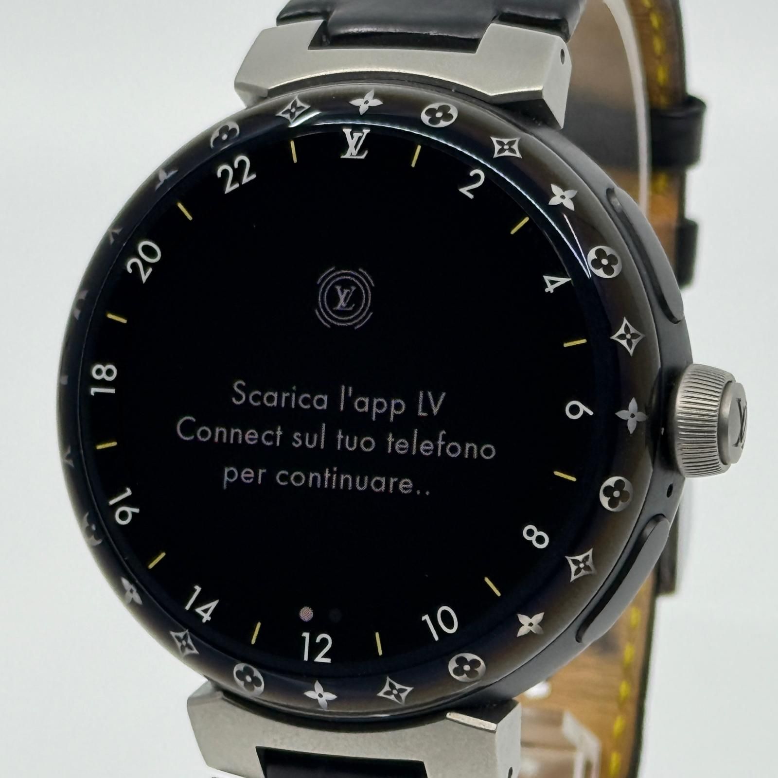 LOUIS VUITTON ルイ・ヴィトン タンブールホライゾンライトアップ QAD01Z ブラック メンズ 腕時計 稼働品