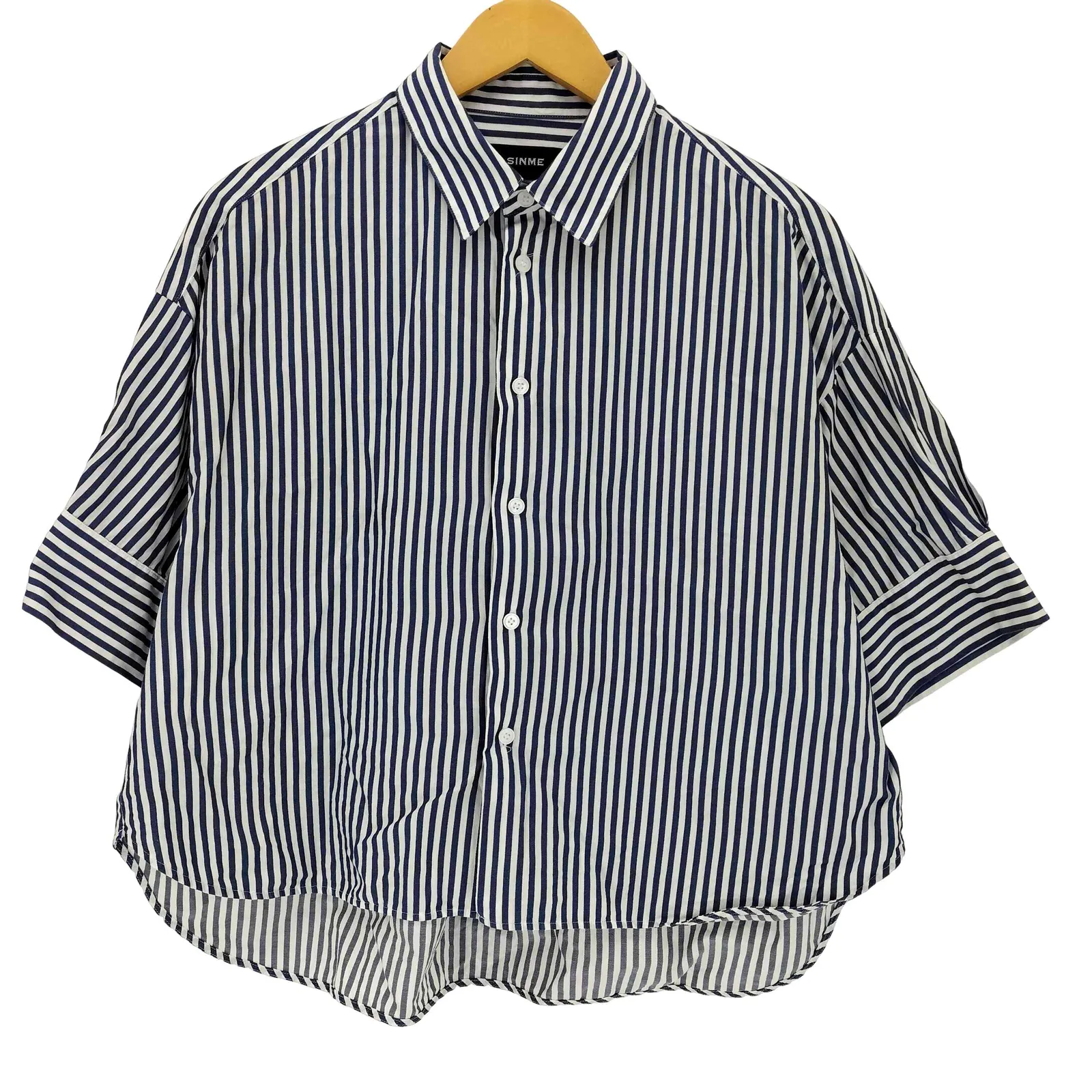 デニム-denimフリルブラウス-blouse ナガソデ インディゴ45R 【公式 