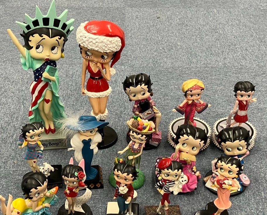O002-SA7-445 BETTY BOOP ベティ・ブープ ミニフィギュア スターチュー コレクション まとめ売り 15点セット 陶器 コレクション インテリア 模型
