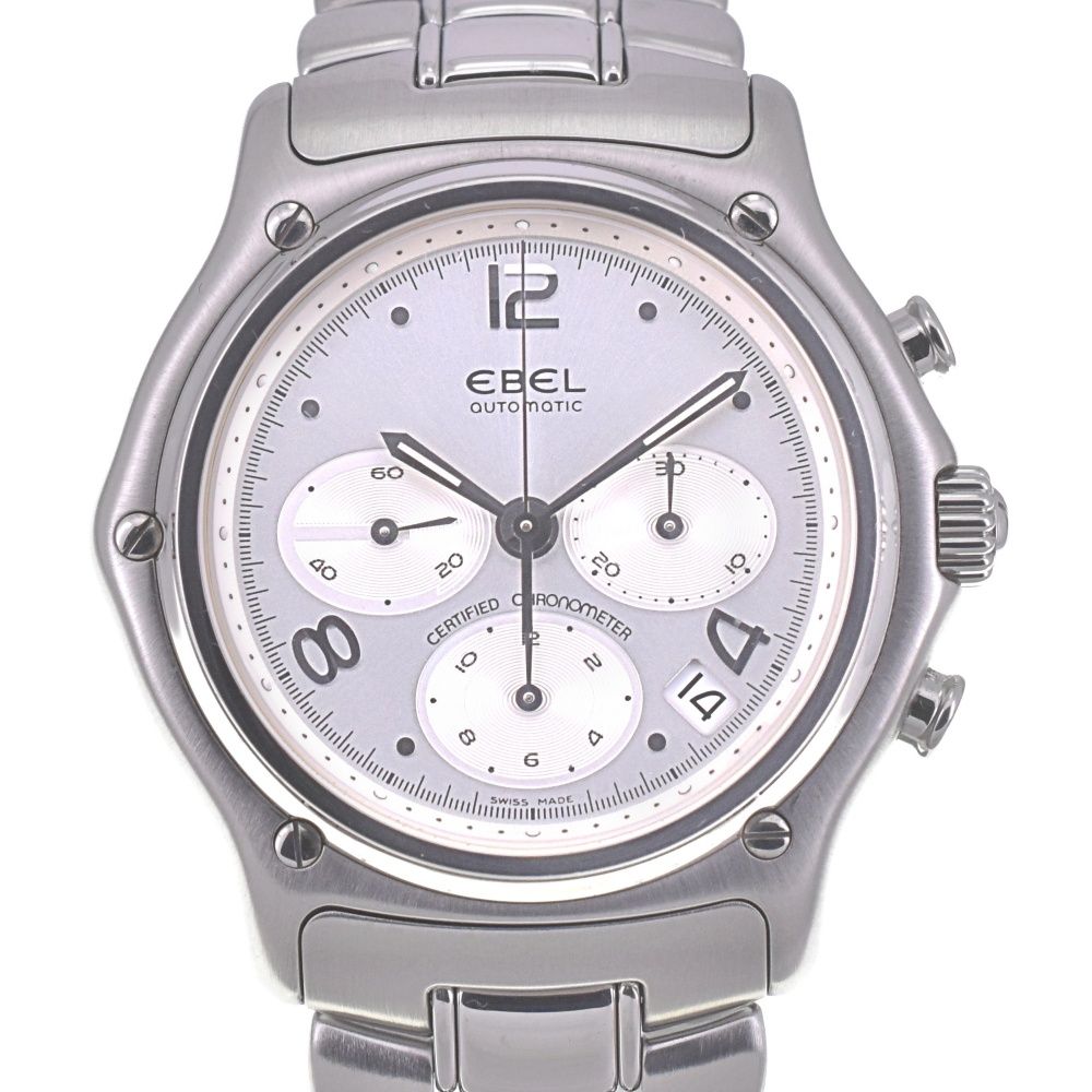 値下 エベル EBEL E9137240 1911 モデュロール クロノグラフ デイト 自動巻き メンズ 美品 保証書付き □#150287
