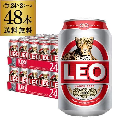 賞味2026/10/22の訳あり 在庫処分 アウトレット 送料無料 レオビール 缶 330ml 48本 2ケース シンハー 輸入ビール 海外ビール AIB 予約 2026/9/15以降発送予定