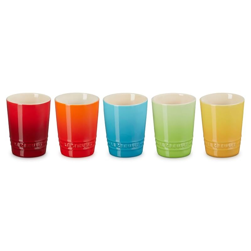 【新品】 ル・クルーゼ(Le Creuset) タンブラー ショート・タンブラー 240 ml レインボー 耐熱 耐冷 電子レンジ オーブン 対応 5個 入り 【日本正規販売品】 0