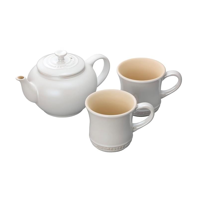 【新品】 ル・クルーゼ(Le Creuset) ティーセット ティーポット&マグ(SS)セット ホワイトラスター 耐熱 耐冷 電子レンジ オーブン 食洗器 対応 3点 セット 結婚祝い 記念日 ブライダル ギフト プレゼント 引出物 【日本正規販売品】