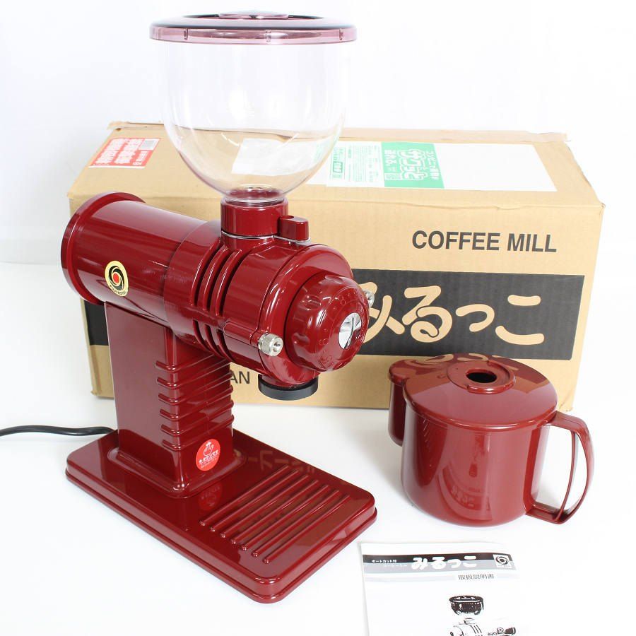 【美品】フジローヤル 小型高性能ミル みるっこDX R-220 グラインダー臼 レッド オートカット付コーヒーミル グラインダー 本体