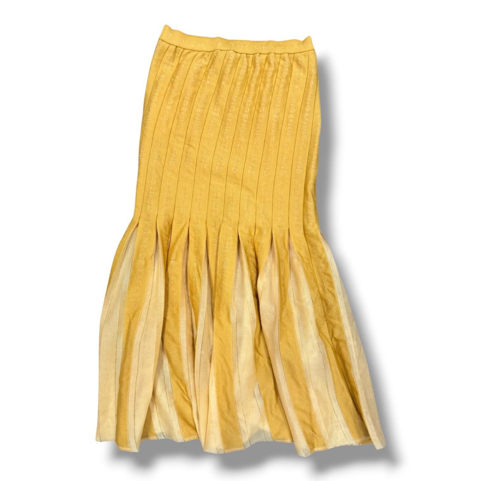 参考上代49500円 未使用 TAN jacquard Knit Skirt ジャガード ニット スカート タン TN24SS015 イエロー （2994MG）