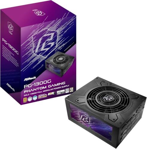ASRock Phantom Gaming 次世代GPU対応 PC電源ユニット 1300W PCIe5.1対応 80PLUS GOLD ATX 3.1 フルモジュラー 12V-2x6 ケーブル付属 PG-1300G Ju