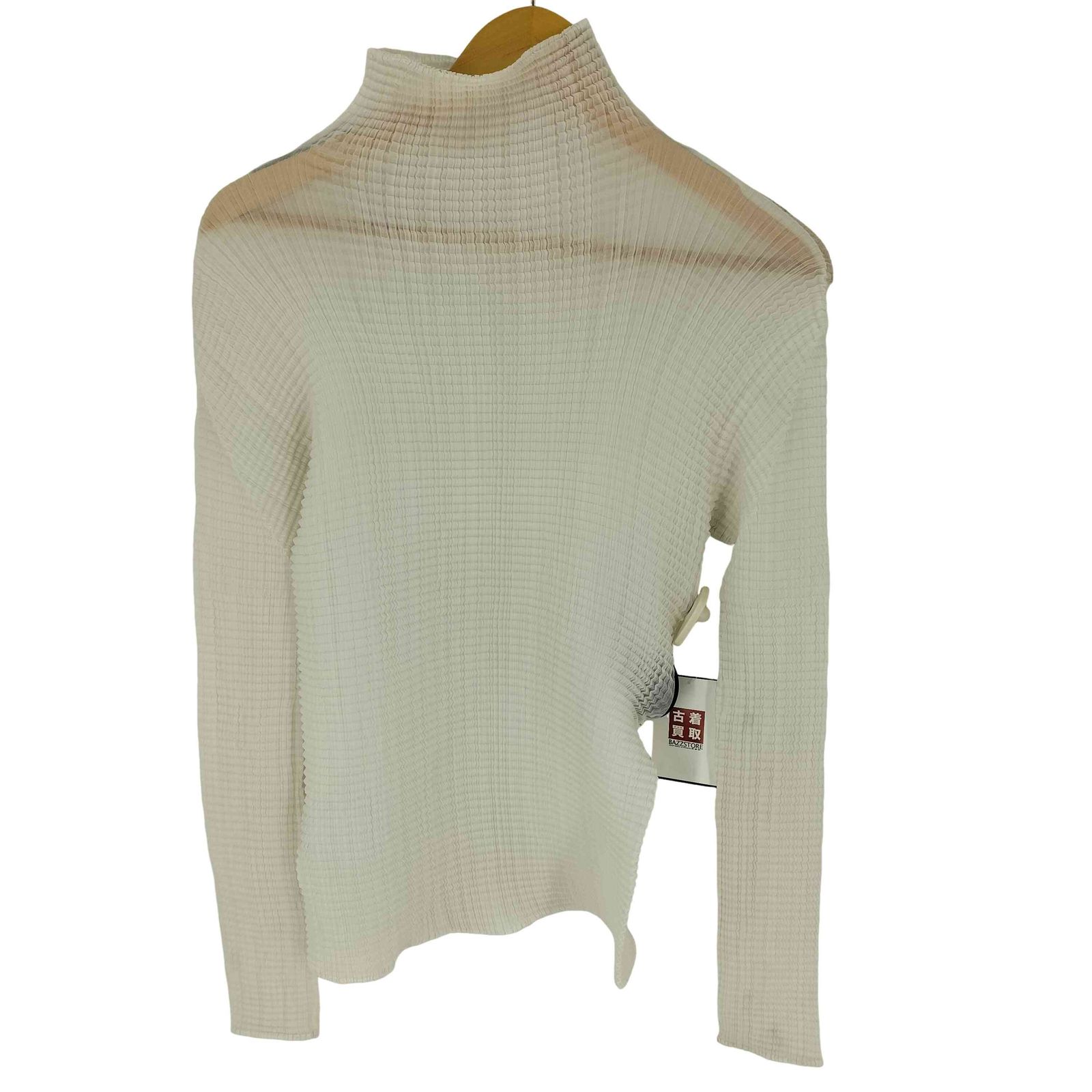 イッセイミヤケ ISSEY MIYAKE 99SS ワッフル プリーツハイネック長袖カットソー レディース JPN：M