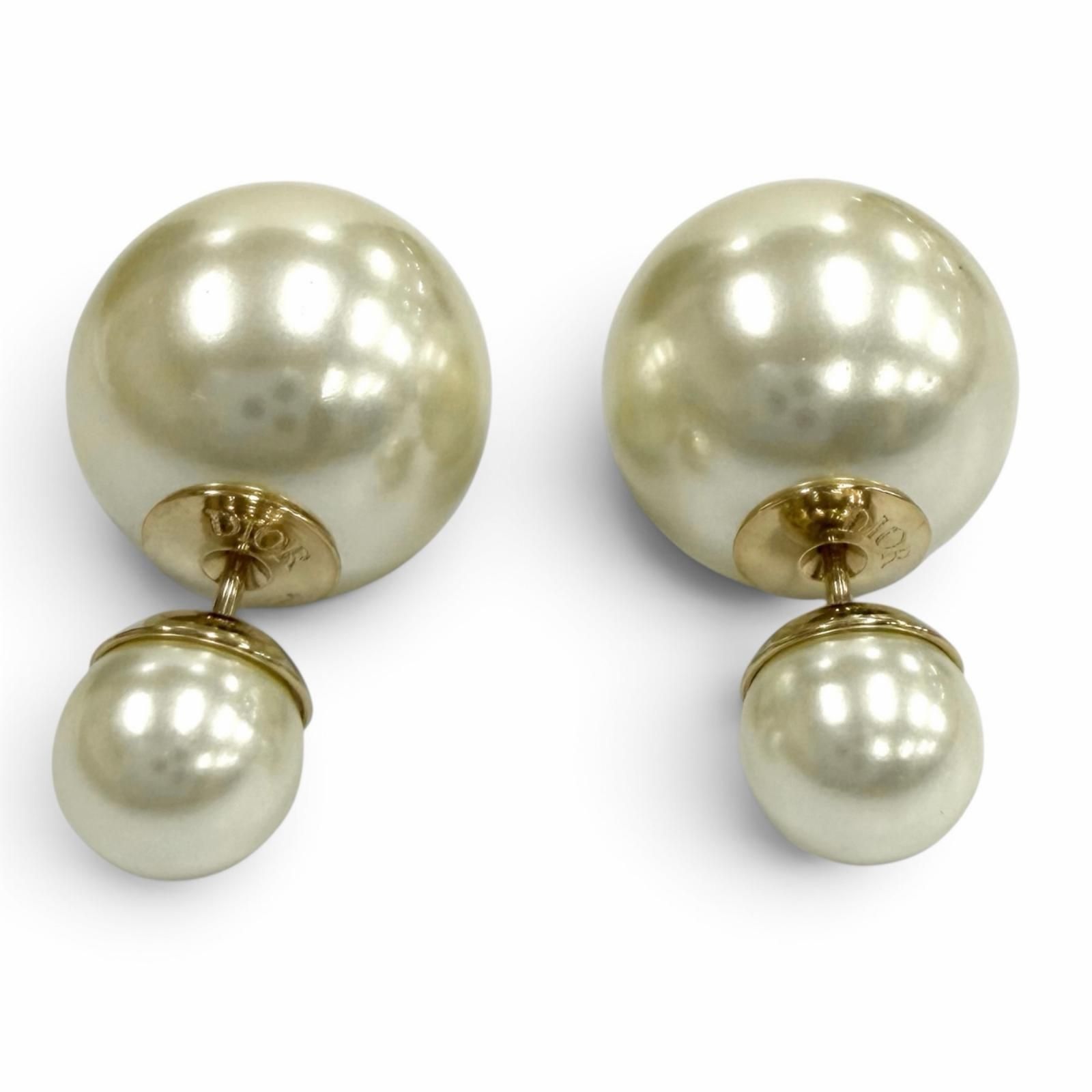 美品★Christian Dior クリスチャンディオール Dior Tribales ピアス エコパール アクセサリー アイボリー レディース 保存袋付き