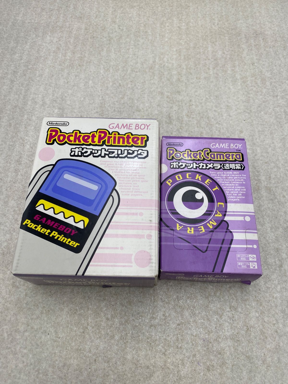 ゲームボーイ ポケットプリンター ポケットカメラ クリアパープル 2点
