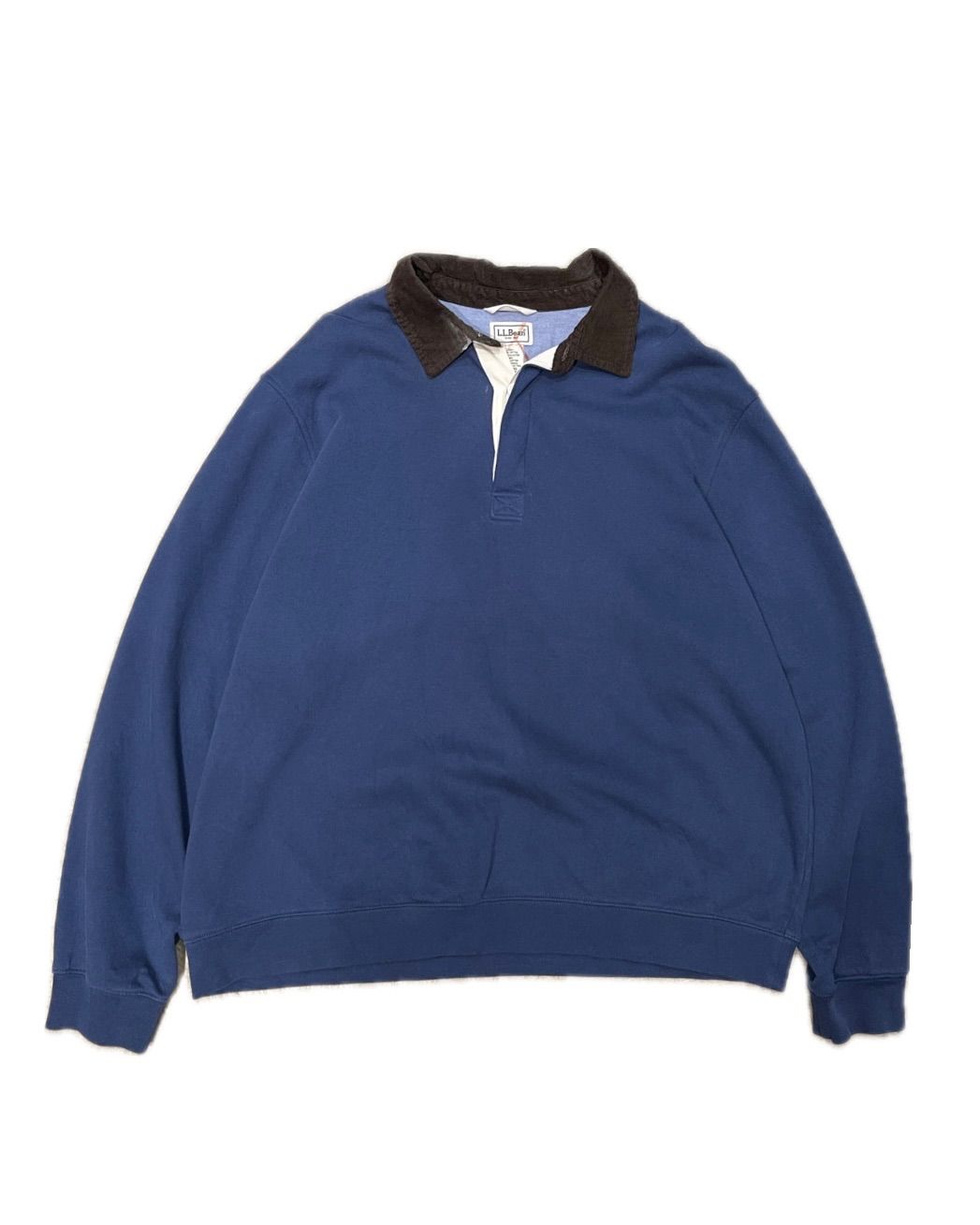 【 L.L.Bean / Sweat Poloshirt 】エルエルビーン　襟付きスウェット　スウェットポロシャツ　襟コーデュロイ　XLサイズ 6,778円