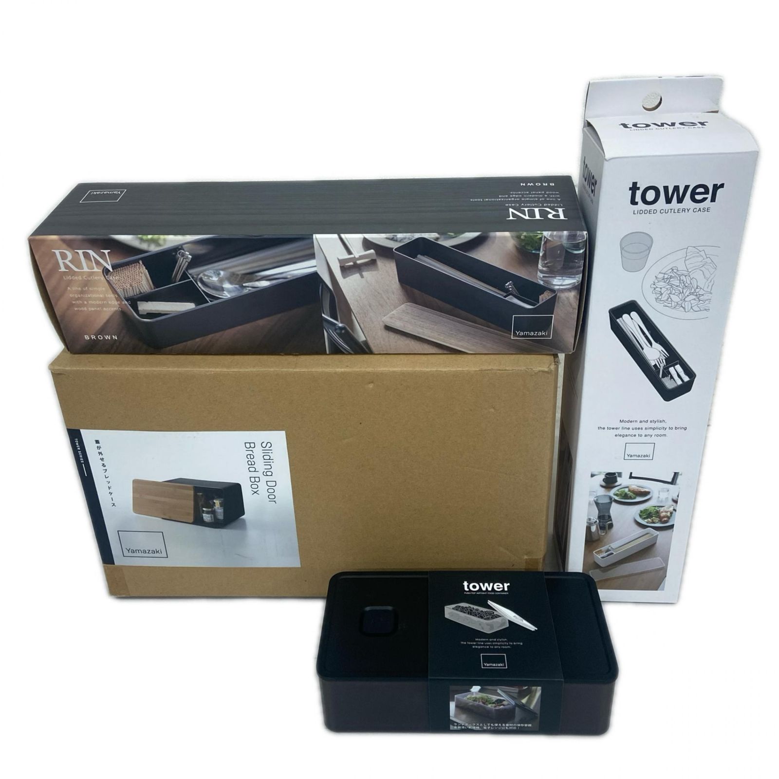 8Z036 tower RIN キッチン用 ケース まとめ カトラリーケース ブレッドケースカトラリー 新古品