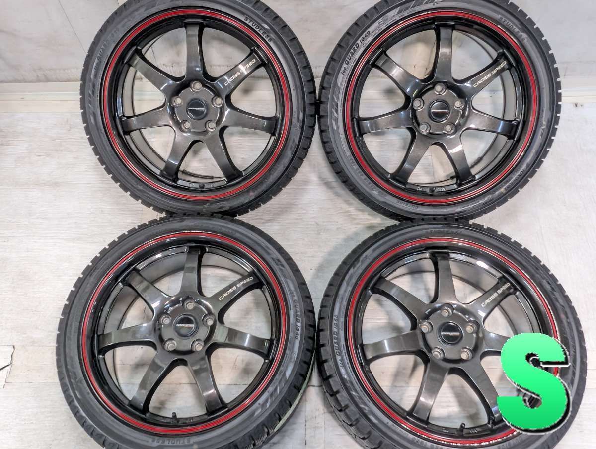 225/40R18 ヨコハマ アイスガード iG60 　 CROSS SPEED 18x7.5 55 114.3-5穴 中古タイヤ スタッドレスタイヤ ホイールセット 4本セット w18260820017
