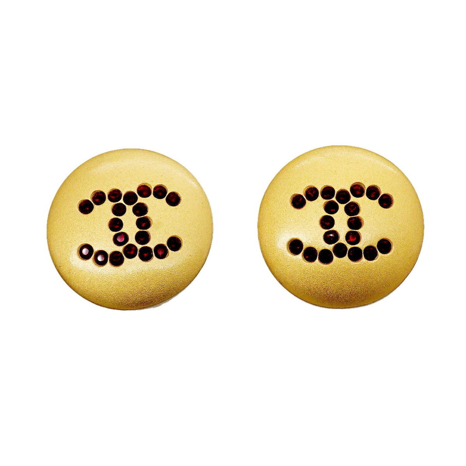 シャネル(Chanel) シャネル イヤリング ココマーク サークル GPメッキ カラーストーン ゴールド レッドレディース 24,034円