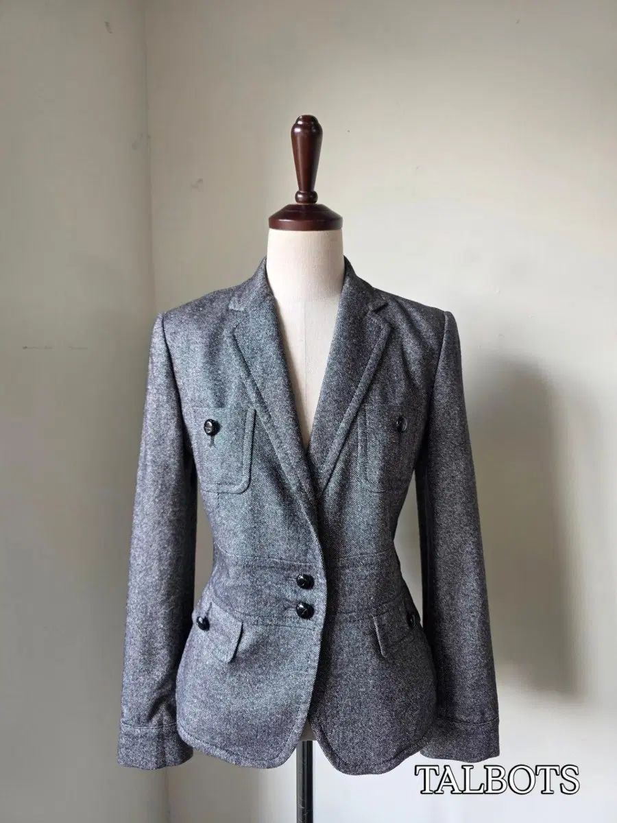 TALBOTS 탈봇 빵 단추 ウール シルク ぼかし ジャケット