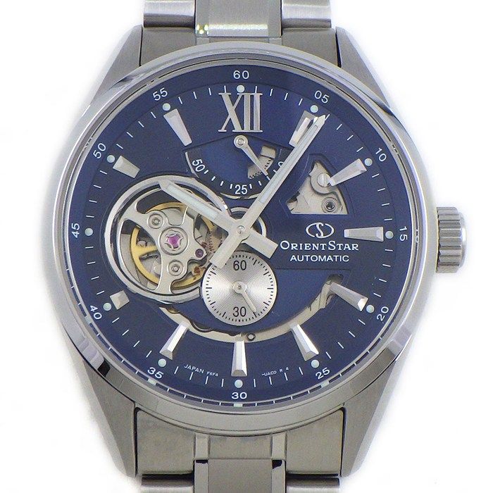 オリエントスター ORIENT STAR 腕時計 コンテンポラリー モダンスケルトン RK-AV0004L/F6F4-UAB0 夜光インデックス スモールセコンド 夜光針 パワーリザーブ表示 ネイビー スケルトン文字盤 SS 自動巻き 【箱・保付き】 【中古】