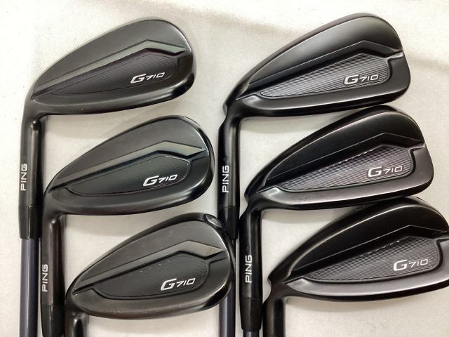 【中古】レフティーアイアンセット ピン 【レフティ・カスタム品】G710　アイアン　黒ドット 6本/ALTA J CB(JP)/SR/24.5[7878]■杭全本店