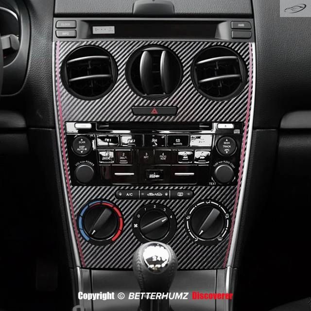 マツダ6 2006-2015用カーボンオートセンターコンソールエアアウトレットラジオパネルトリムステッカーカーインテリアチューニング装飾アクセサリー