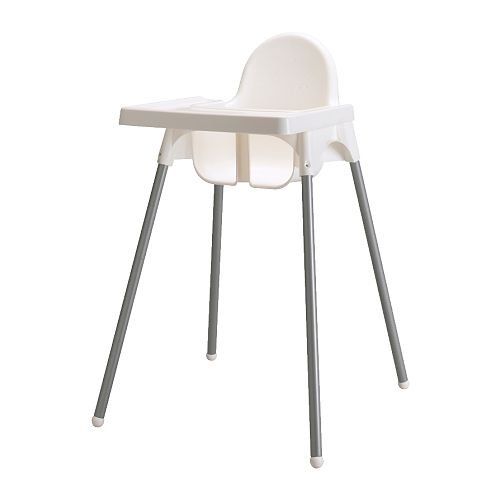 IKEA(イケア) ANTILOP 49872949 ハイチェア トレイ付, シルバーカラー Ju