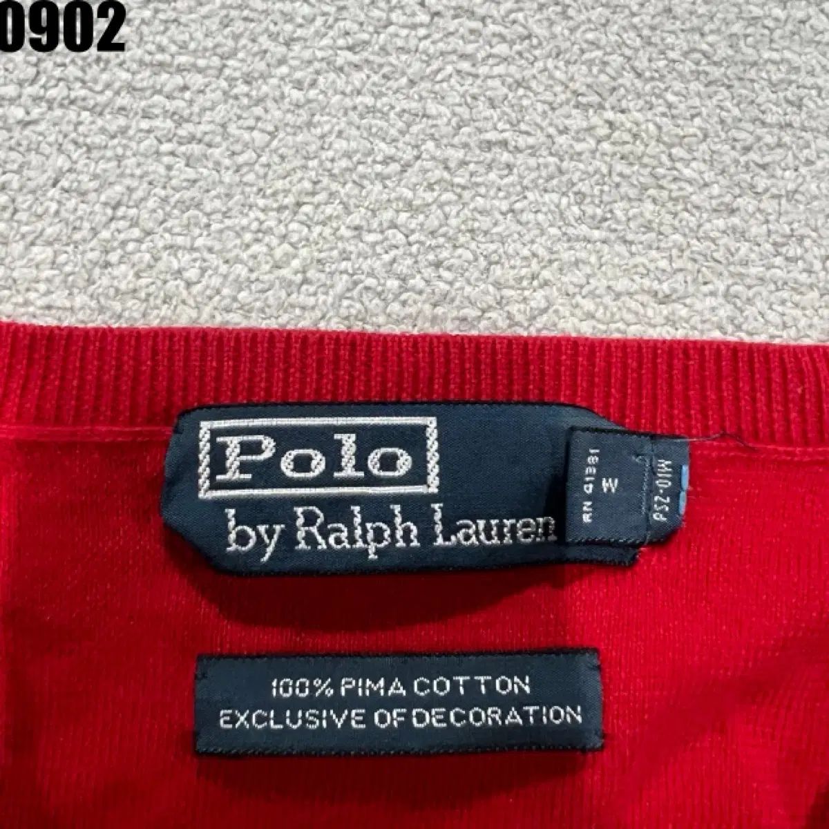 希少 ポロ ラルフローレン POLO USA スウェット M ラルフ　赤　レッド ポロラルフローレン Vネック 編地 レッド L 【公式認証】【公認】【本店】