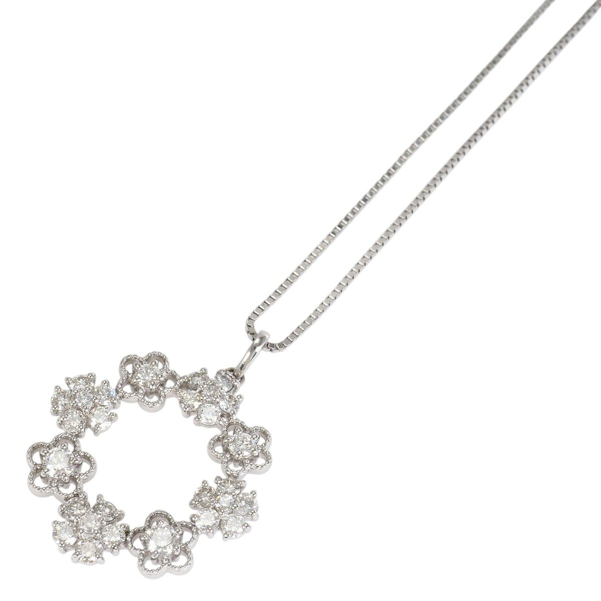 PT900/プラチナ PT850/プラチナ ネックレス ダイヤモンド 0.53ct 総重量約3.4g 約45cm